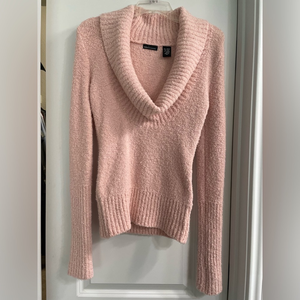 MODA International Cowl Neck Sweater Size XS Pink